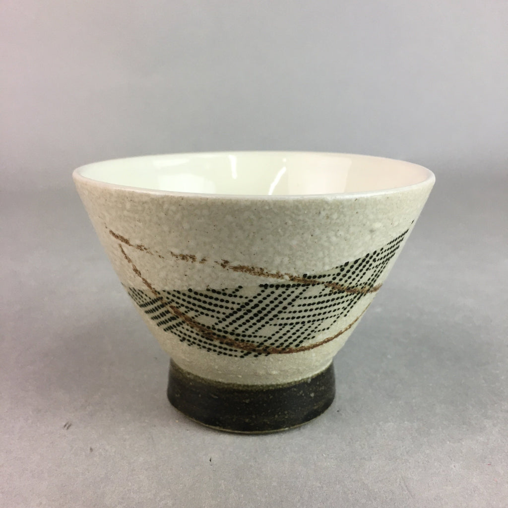 Japanese Ceramic Sake Cup Guinomi Sakazuki Vtg Pottery Leaf Design TC158
