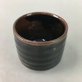 Japanese Ceramic Sake Cup Guinomi Sakazuki Vtg Pottery Tenmoku Glaze GU598