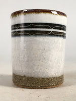 Japanese Ceramic Sake Cup Guinomi Sakazuki Vtg Pottery White Rough GU814