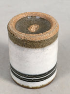 Japanese Ceramic Sake Cup Guinomi Sakazuki Vtg Pottery White Rough GU814