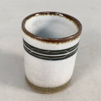 Japanese Ceramic Sake Cup Guinomi Sakazuki Vtg Pottery White Rough GU814