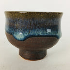 Japanese Ceramic Sake Cup Hagi Ware Vtg Guinomi Ochoko Blue Glaze GU897