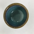 Japanese Ceramic Sake Cup Hagi Ware Vtg Guinomi Ochoko Blue Glaze GU897