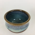 Japanese Ceramic Sake Cup Hagi Ware Vtg Guinomi Ochoko Blue Glaze GU897