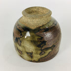 Japanese Ceramic Sake Cup Karatsu Ware Vtg Guinomi Ochoko Brown Glaze GU898