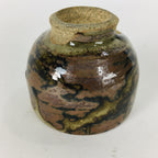 Japanese Ceramic Sake Cup Karatsu Ware Vtg Guinomi Ochoko Brown Glaze GU898