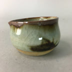 Japanese Ceramic Sake Cup Lipped Guinomi Sakazuki Vtg Pottery Gray GU717