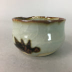 Japanese Ceramic Sake Cup Lipped Guinomi Sakazuki Vtg Pottery Gray GU718