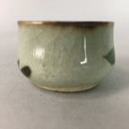 Japanese Ceramic Sake Cup Lipped Guinomi Sakazuki Vtg Pottery Gray GU719