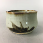 Japanese Ceramic Sake Cup Lipped Guinomi Sakazuki Vtg Pottery Gray GU719