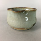 Japanese Ceramic Sake Cup Lipped Guinomi Sakazuki Vtg Pottery Gray GU719