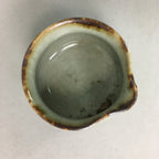 Japanese Ceramic Sake Cup Lipped Guinomi Sakazuki Vtg Pottery Gray GU719
