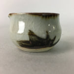 Japanese Ceramic Sake Cup Lipped Guinomi Sakazuki Vtg Pottery Gray GU726