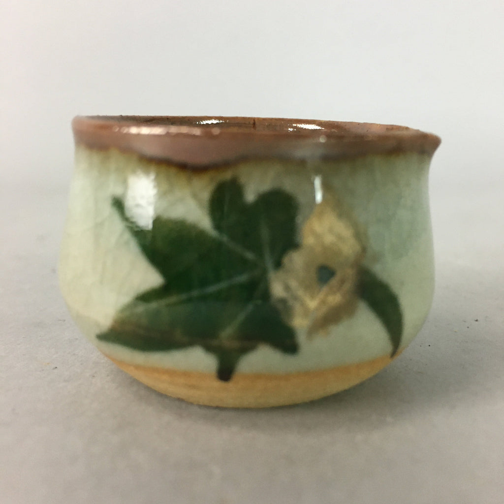 Japanese Ceramic Sake Cup Lipped Guinomi Sakazuki Vtg Pottery Gray GU727