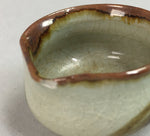 Japanese Ceramic Sake Cup Lipped Guinomi Sakazuki Vtg Pottery Gray GU728