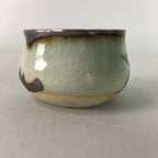 Japanese Ceramic Sake Cup Lipped Guinomi Sakazuki Vtg Pottery Gray GU729