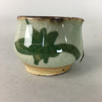 Japanese Ceramic Sake Cup Lipped Guinomi Sakazuki Vtg Pottery Gray GU730