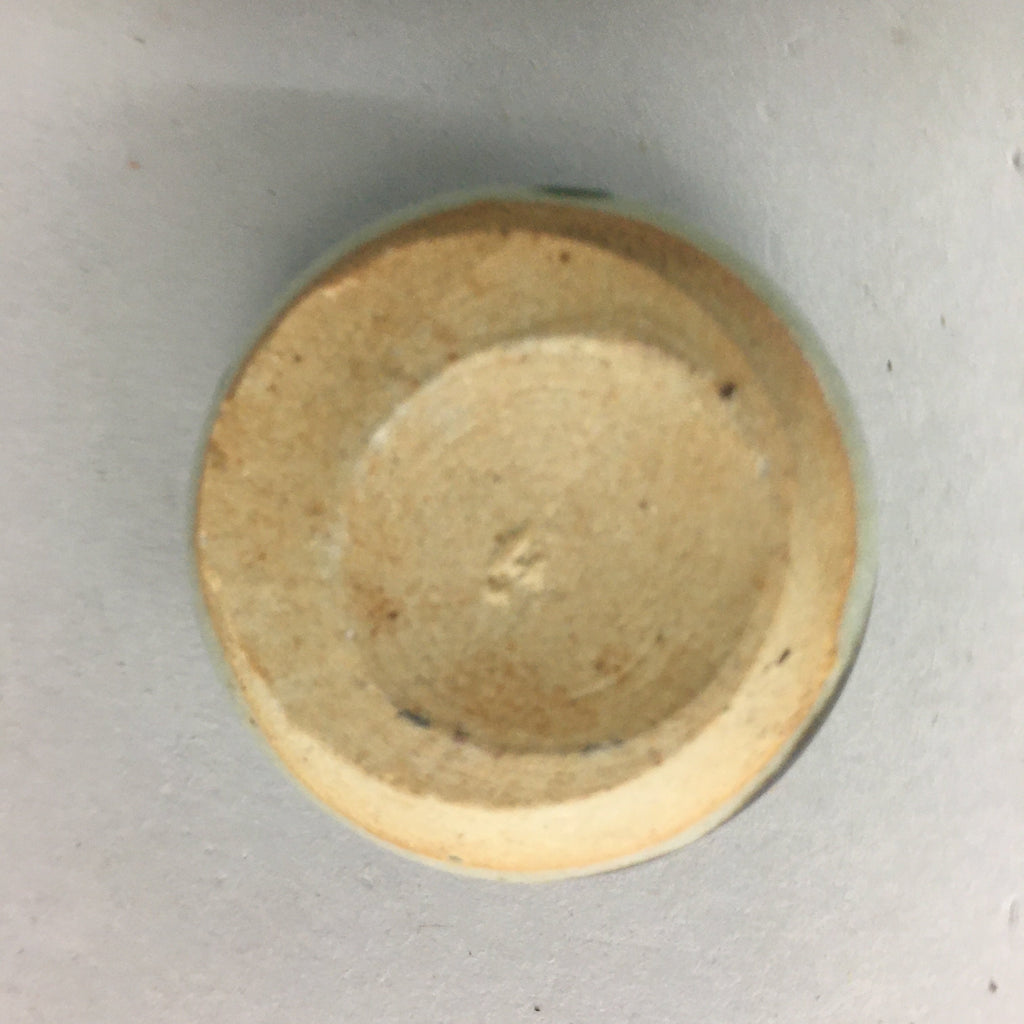 Japanese Ceramic Sake Cup Lipped Guinomi Sakazuki Vtg Pottery Gray GU730