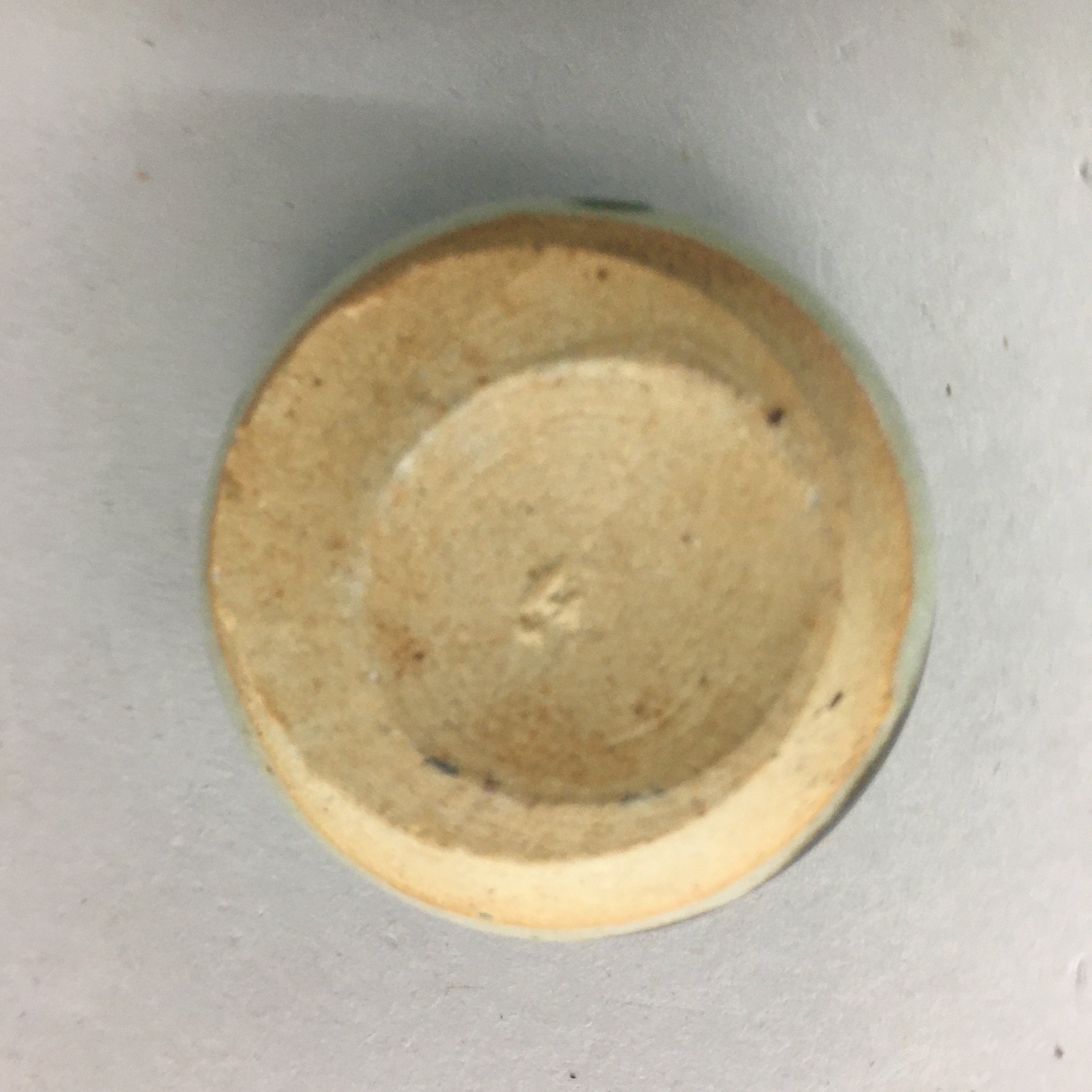 Japanese Ceramic Sake Cup Lipped Guinomi Sakazuki Vtg Pottery Gray GU730