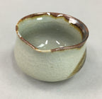 Japanese Ceramic Sake Cup Lipped Guinomi Sakazuki Vtg Pottery Gray GU731
