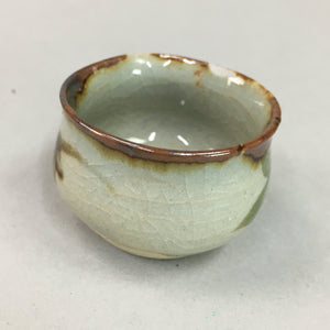 Japanese Ceramic Sake Cup Lipped Guinomi Sakazuki Vtg Pottery Gray GU731