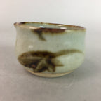 Japanese Ceramic Sake Cup Lipped Guinomi Sakazuki Vtg Pottery Gray GU734