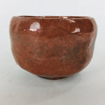 Japanese Ceramic Sake Cup Mino Ware Vtg Guinomi Ochoko Akaguro Glaze GU902