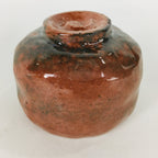 Japanese Ceramic Sake Cup Mino Ware Vtg Guinomi Ochoko Akaguro Glaze GU902