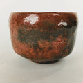 Japanese Ceramic Sake Cup Mino Ware Vtg Guinomi Ochoko Akaguro Glaze GU902