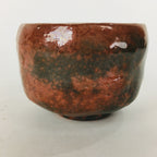 Japanese Ceramic Sake Cup Mino Ware Vtg Guinomi Ochoko Akaguro Glaze GU902