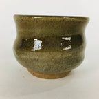 Japanese Ceramic Sake Cup Mino Ware Vtg Guinomi Ochoko Green Glaze GU904