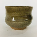 Japanese Ceramic Sake Cup Mino Ware Vtg Guinomi Ochoko Green Glaze GU904