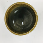 Japanese Ceramic Sake Cup Mino Ware Vtg Guinomi Ochoko Green Glaze GU904