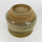 Japanese Ceramic Sake Cup Mino Ware Vtg Guinomi Ochoko Green Glaze GU904