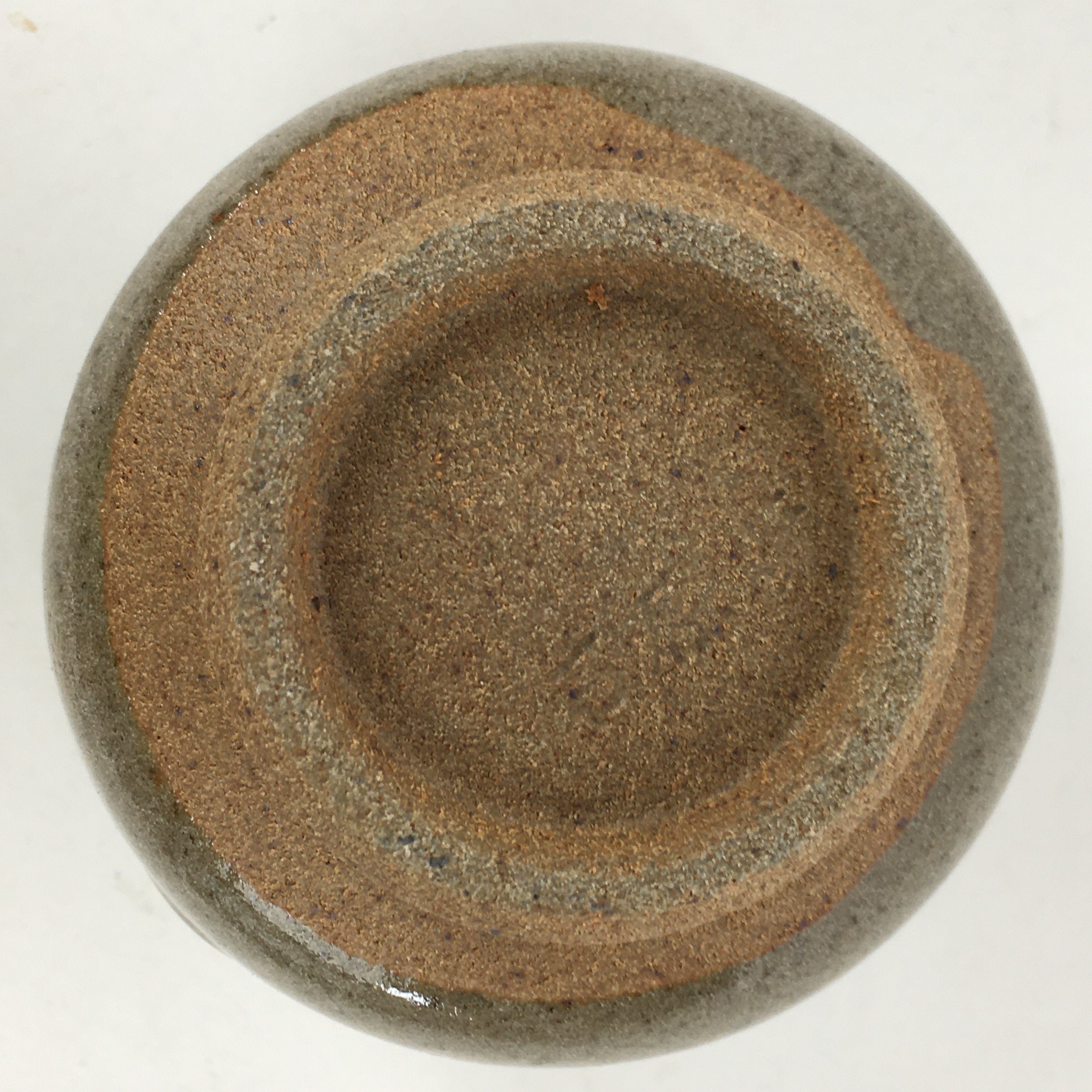 Japanese Ceramic Sake Cup Mino Ware Vtg Guinomi Ochoko Green Glaze GU904