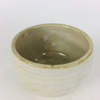 Japanese Ceramic Sake Cup Mino Ware Vtg Guinomi Ochoko White Glaze GU903