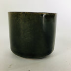 Japanese Ceramic Sake Cup Oribe Ware Vtg Guinomi Ochoko Green Glaze GU896