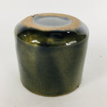 Japanese Ceramic Sake Cup Oribe Ware Vtg Guinomi Ochoko Green Glaze GU896