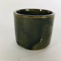 Japanese Ceramic Sake Cup Oribe Ware Vtg Guinomi Ochoko Green Glaze GU896