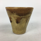Japanese Ceramic Sake Cup Pottery Guinomi Sakazuki Ochoko Brown Drip Glaze G1