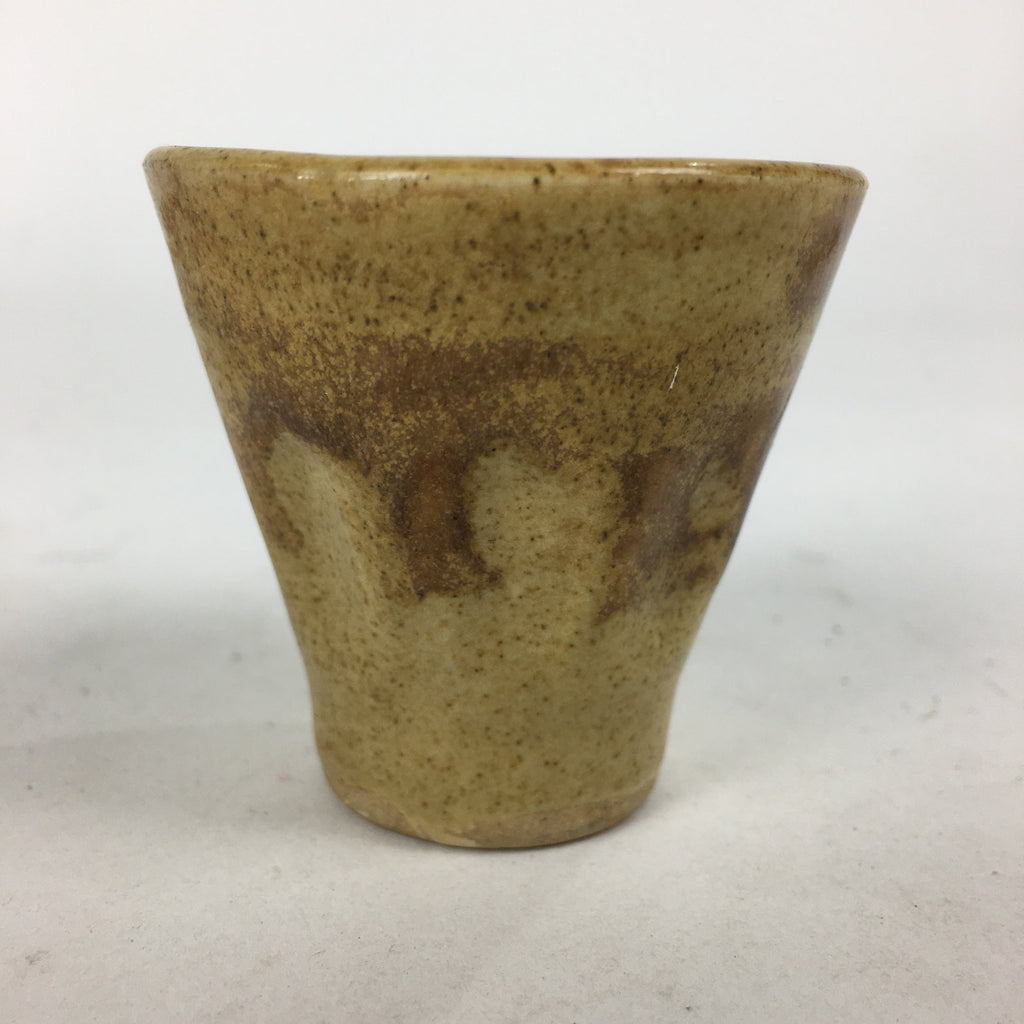 Japanese Ceramic Sake Cup Pottery Guinomi Sakazuki Ochoko Brown Drip Glaze G1