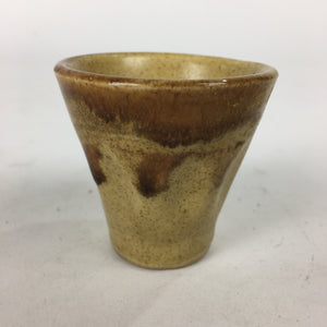 Japanese Ceramic Sake Cup Pottery Guinomi Sakazuki Ochoko Brown Drip Glaze G1