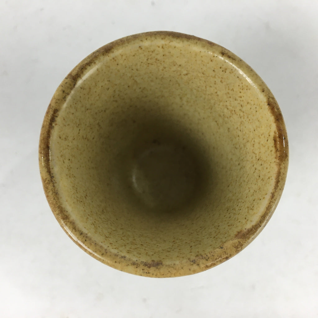 Japanese Ceramic Sake Cup Pottery Guinomi Sakazuki Ochoko Brown Drip Glaze G2