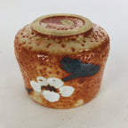 Japanese Ceramic Sake Cup Shino Ware Vtg Guinomi Ochoko Plum Blossom GU895