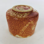 Japanese Ceramic Sake Cup Shino Ware Vtg Guinomi Ochoko Plum Blossom GU895