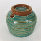 Japanese Ceramic Sake Cup Tanba Ware Vtg Guinomi Ochoko Glaze Emerald GU900