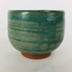 Japanese Ceramic Sake Cup Tanba Ware Vtg Guinomi Ochoko Glaze Emerald GU900
