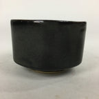 Japanese Ceramic Sake Cup Vtg Black Pottery Guinomi Sakazuki Ochoko Hexagon G6