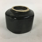 Japanese Ceramic Sake Cup Vtg Black Pottery Guinomi Sakazuki Ochoko Hexagon G6