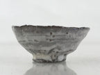 Japanese Ceramic Sake Cup Vtg Gray White Glaze Guinomi Ochoko Sakazuki G70